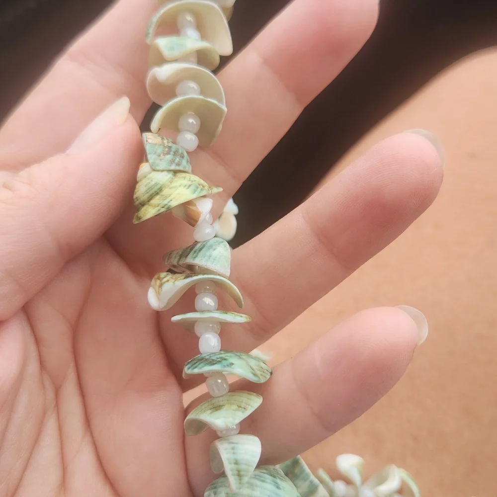 Unique Shell Pieces Necklace♡Long Strand.